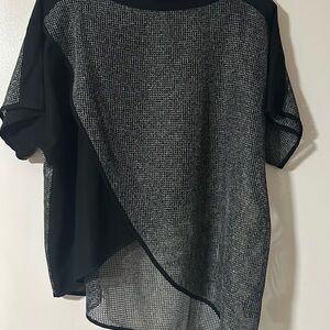 Naya Black and Gray Short Sleeve Top